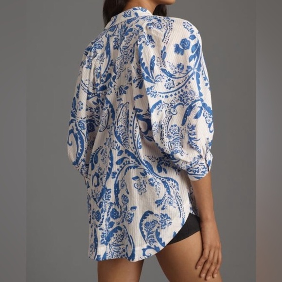 Anthropologie Maeve Easy Voluminous Buttondown Shirt - Picture 3 of 3